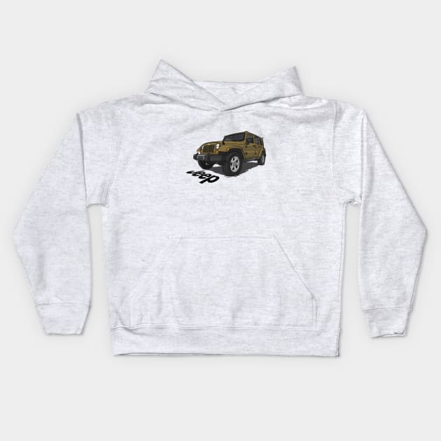 Jeep Wrangler - Peanut Kids Hoodie by 4x4 Sketch